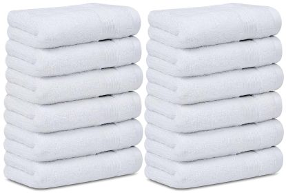 Resort Collection Soft Washcloth Face & Body Towel Set 12 Pack White 12x12 in Luxury Hotel Plush & Absorbent Cotton Washclothes