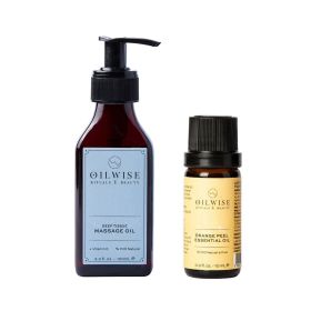 Oilwise Deep Tissue Massage Oil & Orange Peel Essential Oil Set