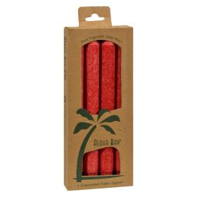 Aloha Bay - Palm Tapers - Red - 4 Candles