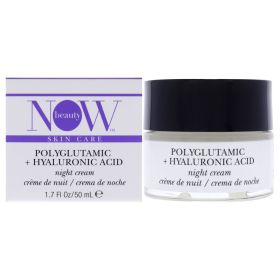 Polyglutamic Plus Hyaluronic Acid Night Cream by NOW Beauty for Unisex - 1.7 oz Cream