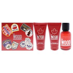 Red Wood by Dsquared2 for Women - 3 Pc Gift Set 1.7oz EDT Spray, 1.7oz Body Lotion, 1.7oz Bath and Shower Gel