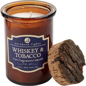 WHISKEY & TOBACCO SCENTED by Northern Lights SPIRIT JAR CANDLE - 5 OZ. BURNS APPROX. 35 HRS.